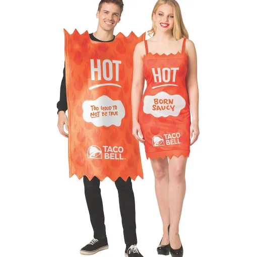 Adult Taco Bell Hot Sauce Couple Costumes