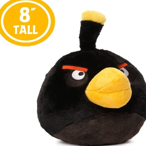 Angry Birds Bomb Black Bird Plush 8" Character Doll Soft Pillow Toy Mighty Mojo