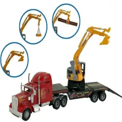 Big Daddy Big Rig Heavy Duty Tractor Trailer Transport Flat Bed & Excavator