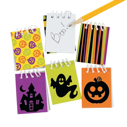Bulk 48 Pc. Mini Iconic Halloween Spiral Notepads