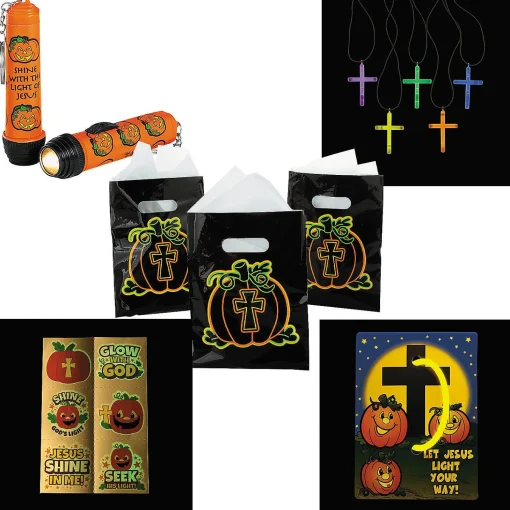 Bulk Christian Pumpkin Glow Handout Kit For 48