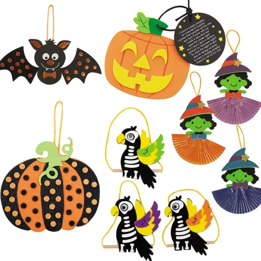 Bulk Halloween Ornament Craft Kit Assortment - Makes 60