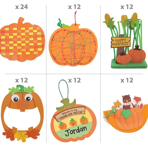 Bulk Perfect Pumpkins Craft Kit Assortment - Makes 72