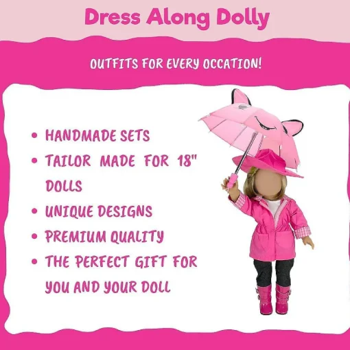 Dress Along Dolly Gymnastics Doll Outfit For 18" Dolls (4 Pc Set) - Sports Premium Costume Handmade Clothes Include Leotard, Warm-Up Pants & Jacket, Sneakers