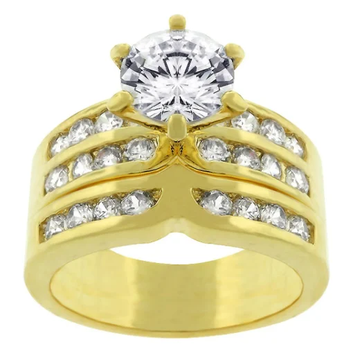 J Goodin Formal Goldtone Engagement Set Size 6