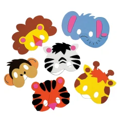 Kid's Zoo Animal Mask Craft Kit - Makes 12