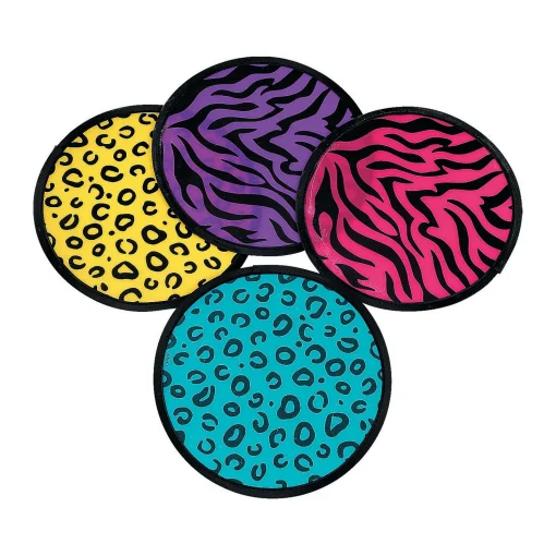 Neon Animal Print Flying Discs - 12 Pc.
