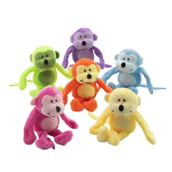 Neon Stuffed Monkeys - 12 Pc.