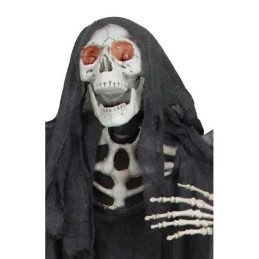 Northlight 66" Pre-Lit Black And Red Sonic Skeletal Reaper With Wings Halloween Decor