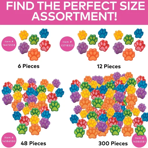 Paw Print Stress Toys - 12 Pc.