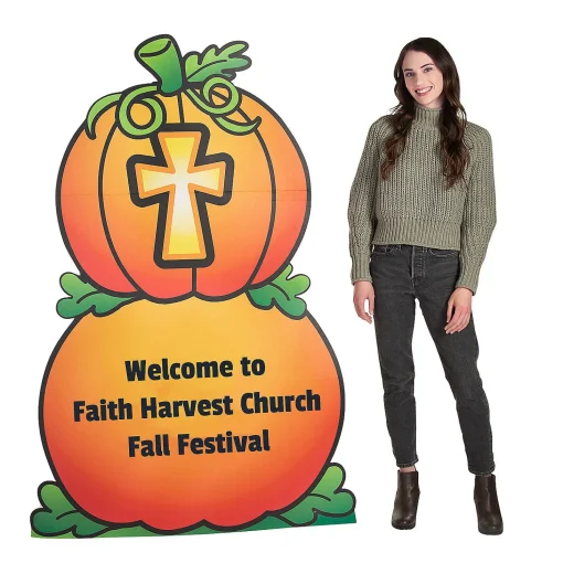 Personalized Christian Pumpkin Cardboard Cutout Stand-Up