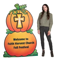 Personalized Christian Pumpkin Cardboard Cutout Stand-Up