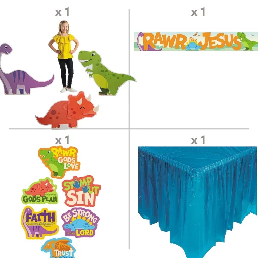 Religious Dinosaur Trunk-Or-Treat Decorating Kit - 11 Pc.