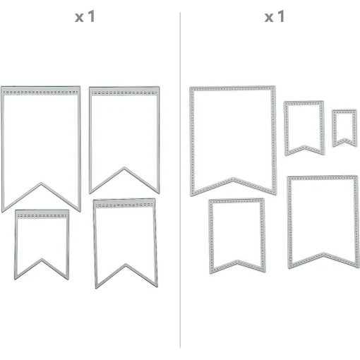 Value Pennant Cutting Die Assortment - 9 Pc.