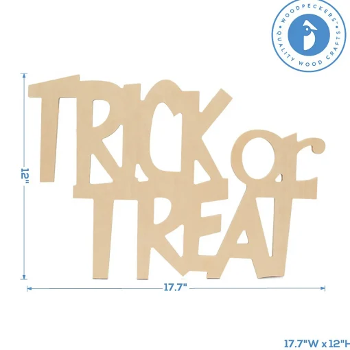 Woodpeckers Crafts, Diy Unfinished Wood 17" Trick Or Treat Cutouts, Pack Of 3