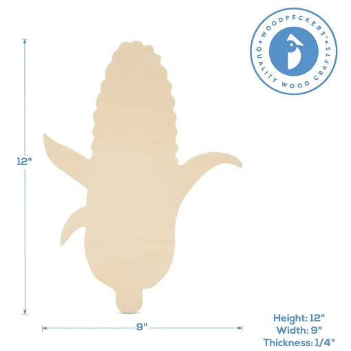 Woodpeckers Crafts, Diy Unfinished Wood 12" Corn On The Cob Cutout Pack Of 3