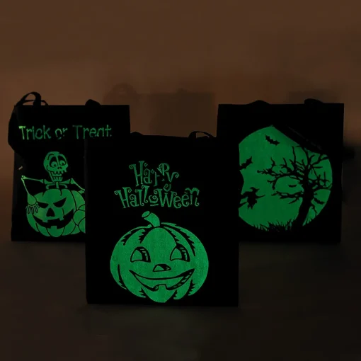 15" X 17" Large Nonwoven Glow-In-The-Dark Halloween Tote Bags - 12 Pc.
