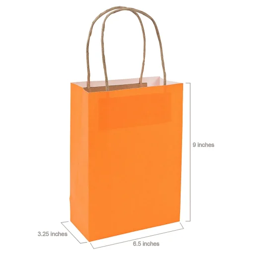 6 1/2" X 9" Medium Kraft Paper Gift Bags - 12 Pc.