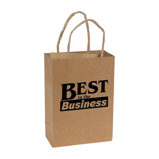 6 1/2" X 9" Medium Kraft Paper Gift Bags - 12 Pc.