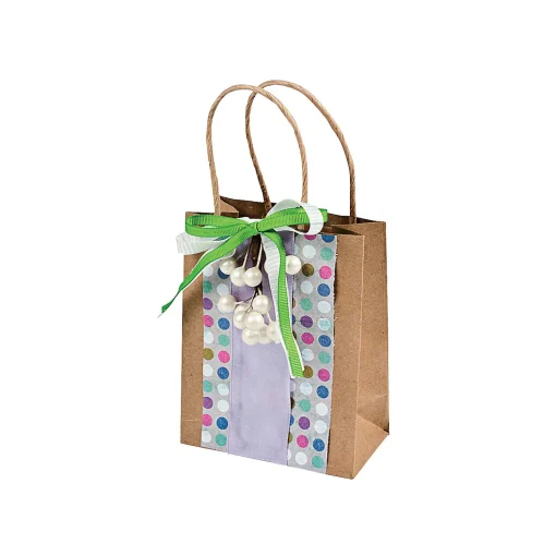 4 1/2" X 2" X 5 3/4" Small Brown Kraft Paper Gift Bags - 12 Pc.