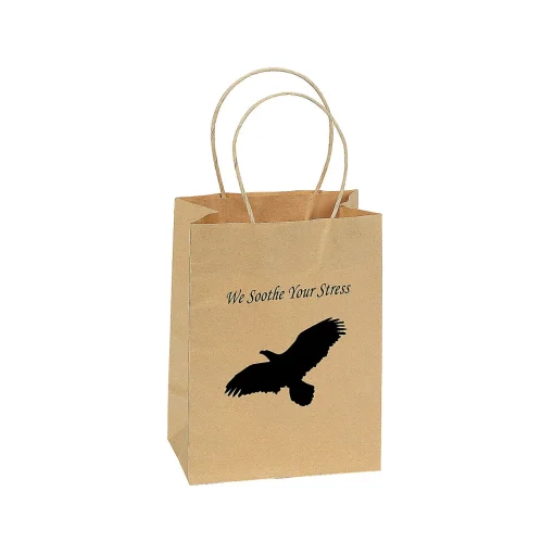 4 1/2" X 2" X 5 3/4" Small Brown Kraft Paper Gift Bags - 12 Pc.