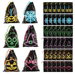5 1/2" X 7 1/2" Halloween Drawstring Goody Bags - 36 Pc.