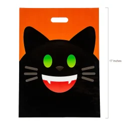 12 1/2" X 17" Bulk 50 Pc. Large Halloween Emoji Face Trick-Or-Treat Plastic Goody Bags
