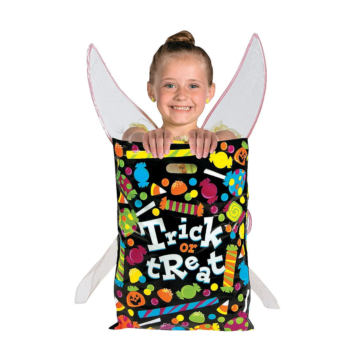 12 1/2" X 17" Bulk 50 Pc. Large Sweet Halloween Trick-Or-Treat Plastic Goody Bags