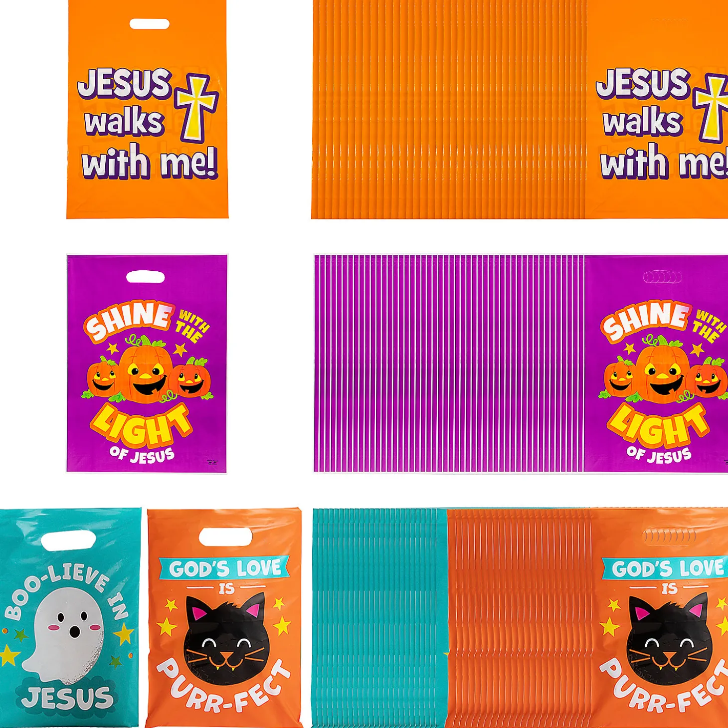 12 1/2" X 17" Bulk 250 Pc. Religious Halloween Plastic Goody Bag Assortment