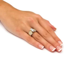 3.87 Tcw Cz 14K Gold/Silver Ring