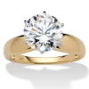 3.50 Tcw Round Cubic Zirconia 10K Yellow Gold Solitaire Bridal Engagement Ring-Size 9