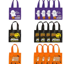 6" X 6" Religious Halloween Mini Nonwoven Tote Bags – 12 Pc.