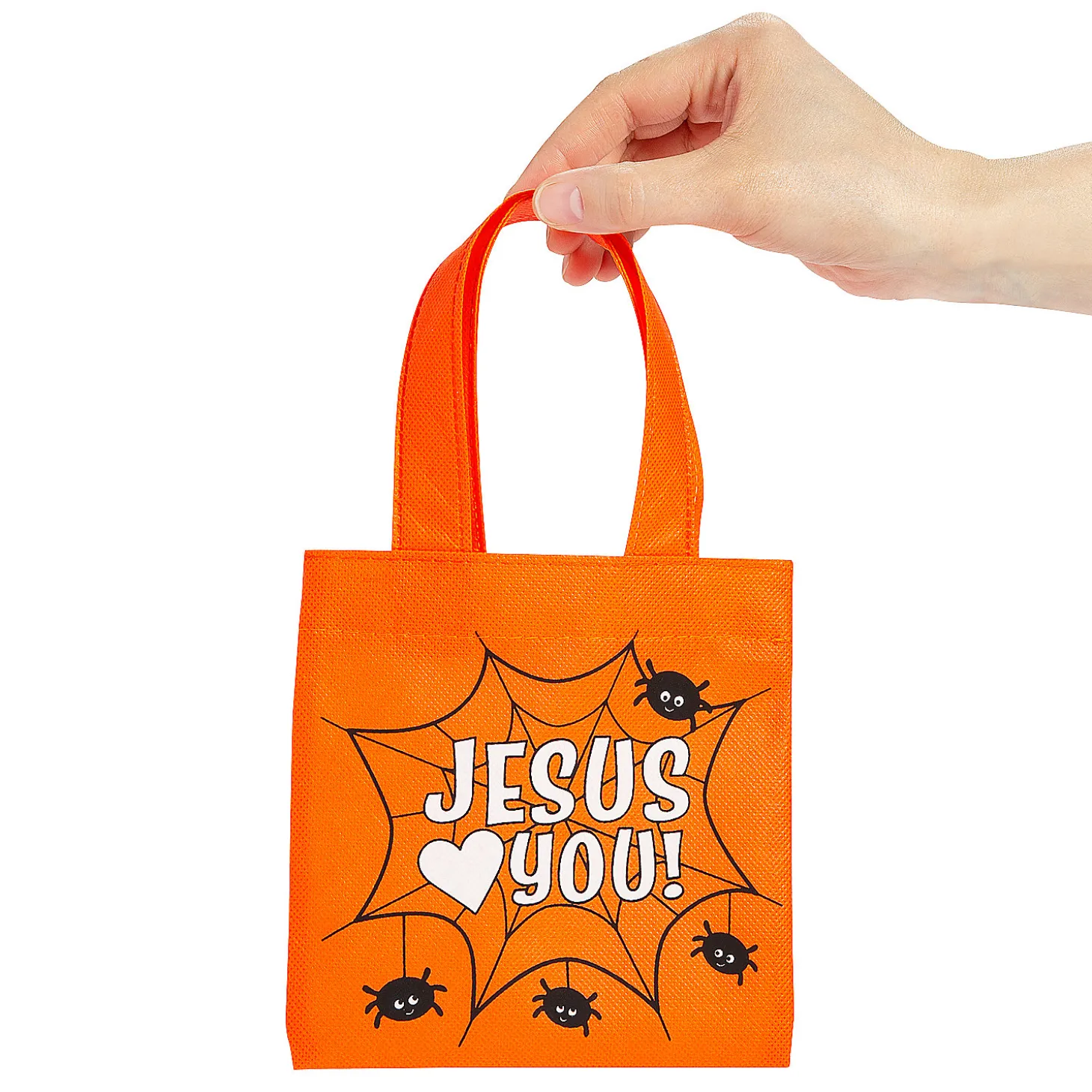 6" X 6" Religious Halloween Mini Nonwoven Tote Bags – 12 Pc.