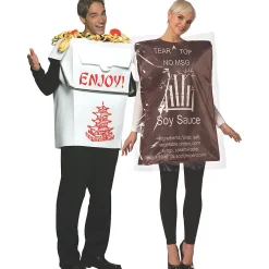 Adult Chinese Food Takeout Couple Costumes