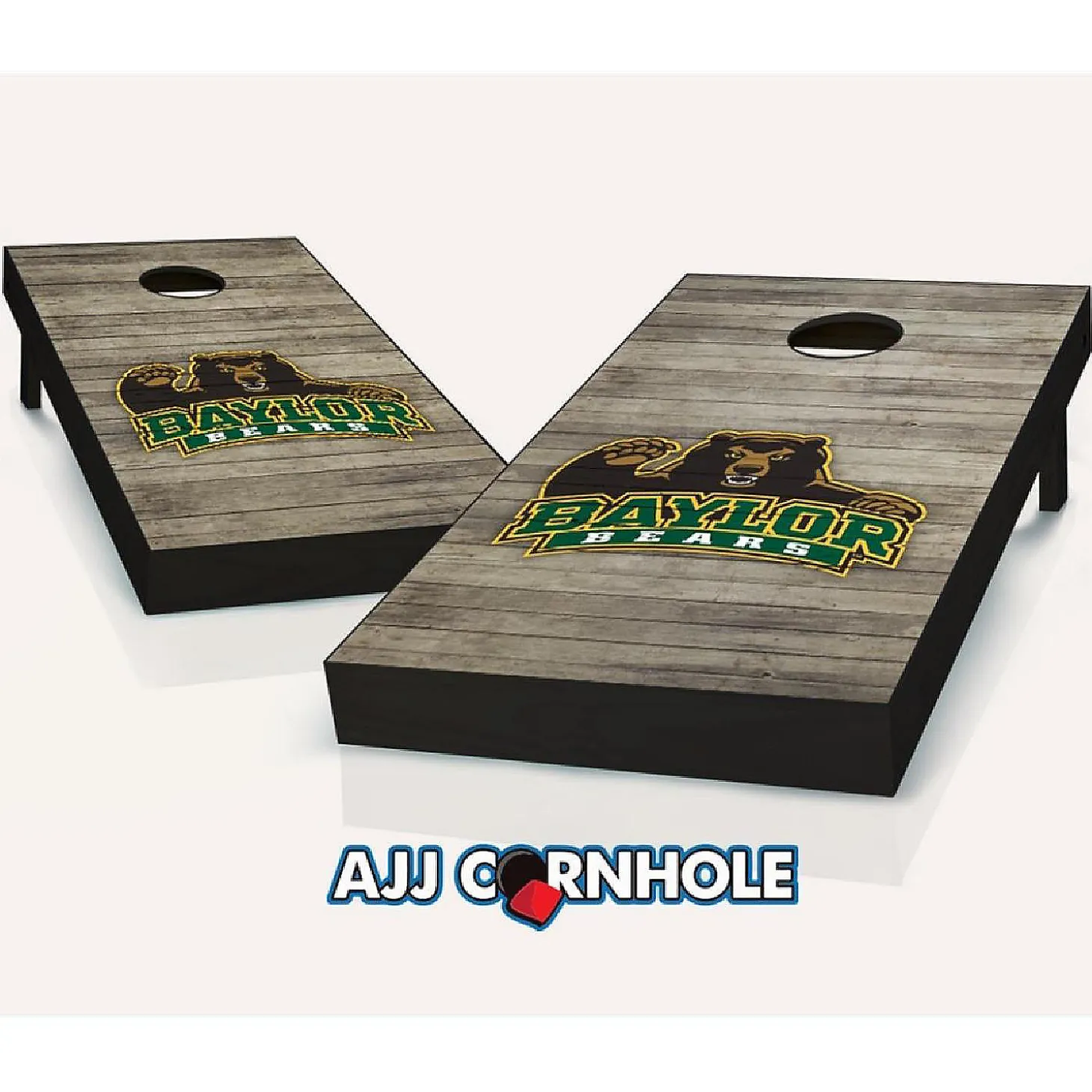 Ajjcornhole Baylor Bears Distressedtheme Cornhole Set With Bags - 8 X 24 X 48 In.