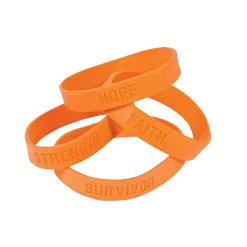 Awareness Ribbon Sayings Rubber Bracelets - 24 Pc.