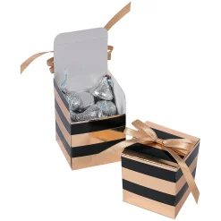 Black & Gold Favor Boxes - 24 Pc.