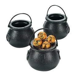 Black Cauldron Bpa-Free Plastic Candy Buckets - 12 Pc.