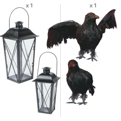 Black Lanterns & Crows Decorating Kit - 4 Pc.