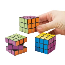 Bright Mini Puzzle Cubes - 12 Pc.