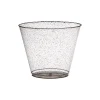 Bulk 50 Ct. Small Clear Plastic Cups With Black Glitter
