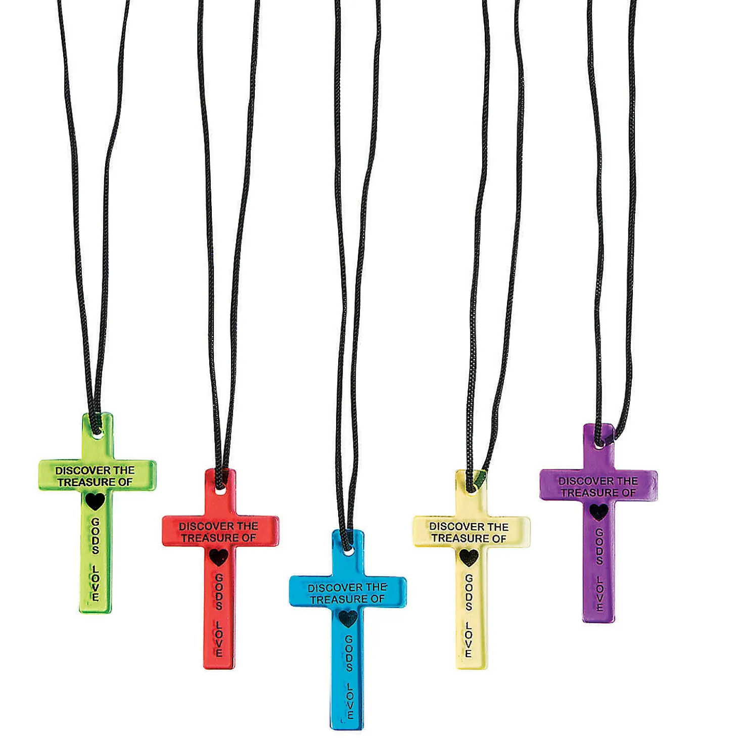Bulk 48 Pc. Bright Cross Necklaces