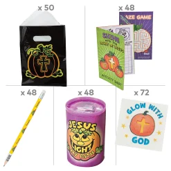 Bulk 338 Pc. Christian Pumpkin Boo Bag Kit For 48