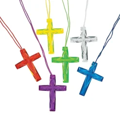 Bulk 48 Pc. Crystal Cross Necklaces