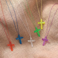 Bulk 48 Pc. Crystal Cross Necklaces