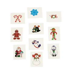 Bulk 72 Pc. Glitter Holiday Temporary Tattoos - 72 Pc.