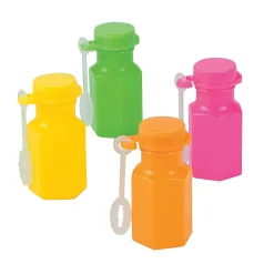 Bulk 48 Pc. Hexagon Neon Mini Bubble Bottles