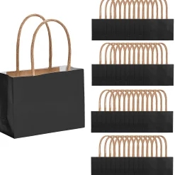 Bulk 48 Pc. Mini Black Kraft Paper Gift Bags
