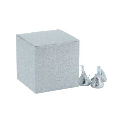 Bulk 48 Pc. Mini Silver Glitter Favor Boxes