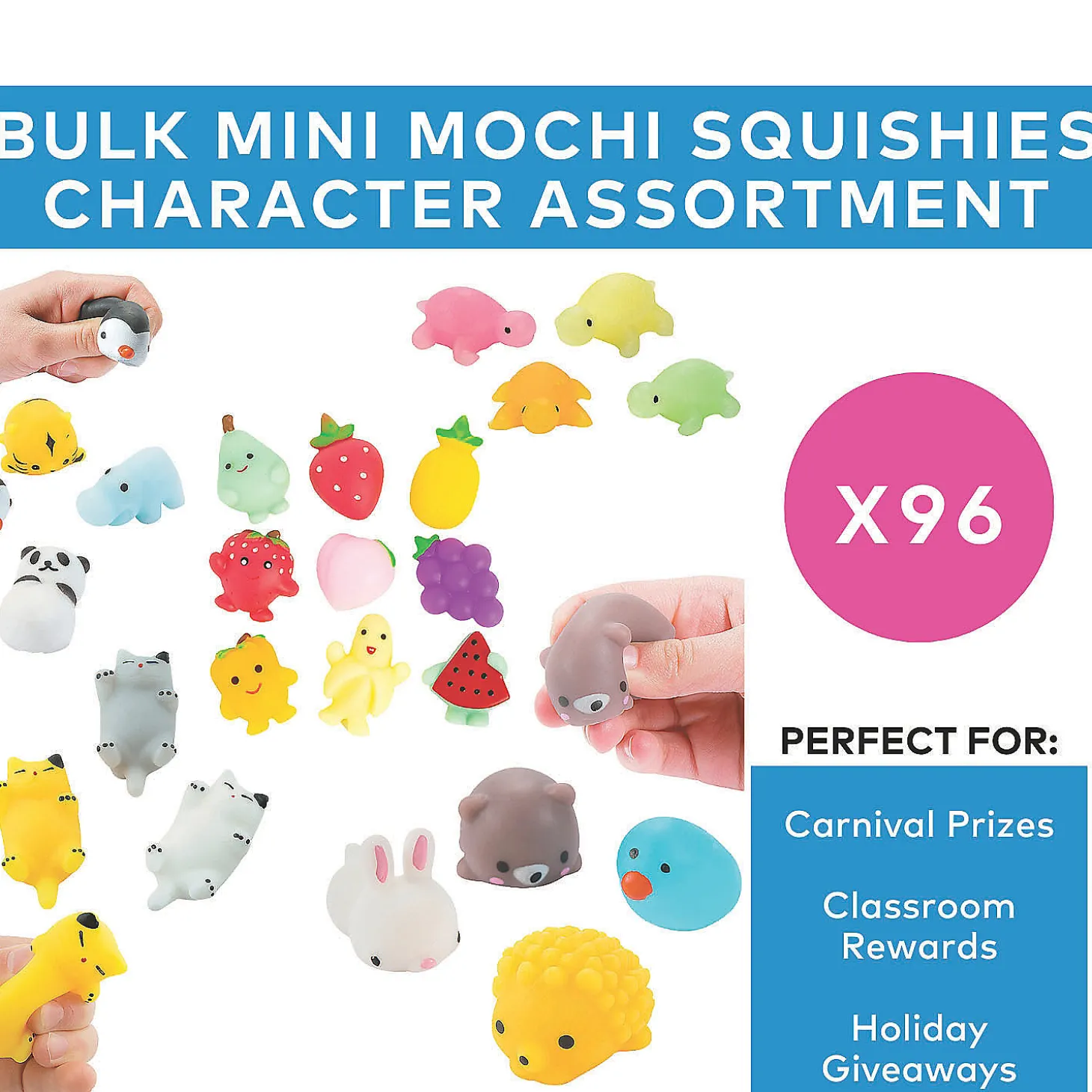 Bulk 96 Pc. Mochi Squishies Character Assortment